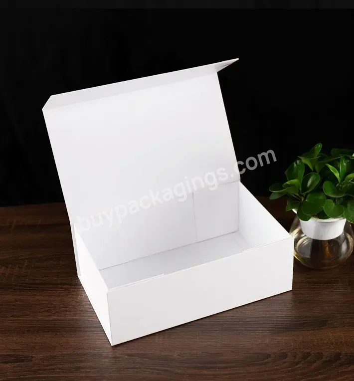 Custom Luxury Black Paper Packing Folding Shoe Gift Magnetic Paper Box With Magnetic Flap Closure