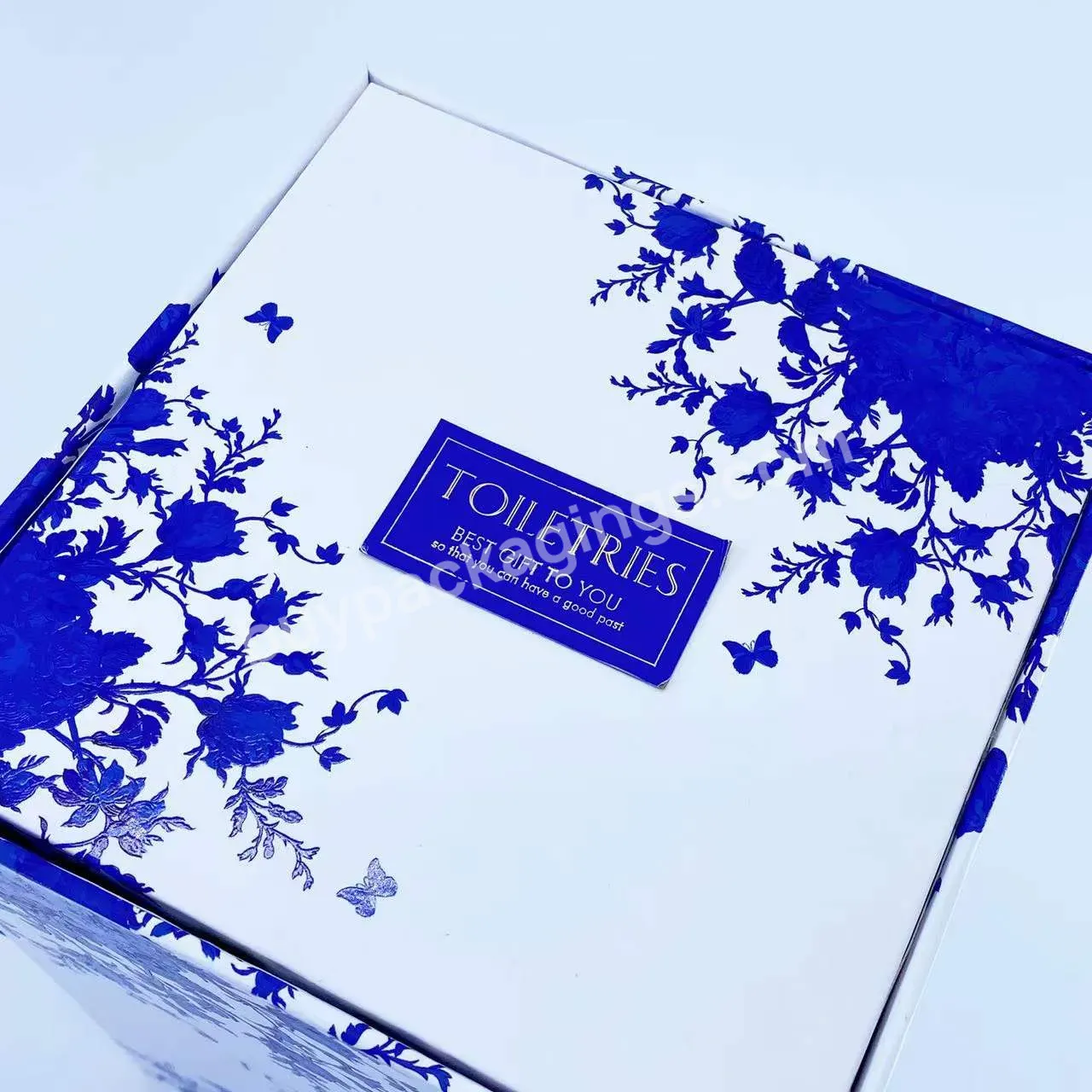 Custom Luxury Blue And White Porcelaincardboard Box With Cups Dishes & Plates For Scented Candles Gifts Set Gift Packaging Box