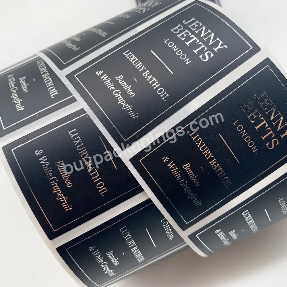 Custom Luxury Body Oil Sticker Silver Foil Paper Label