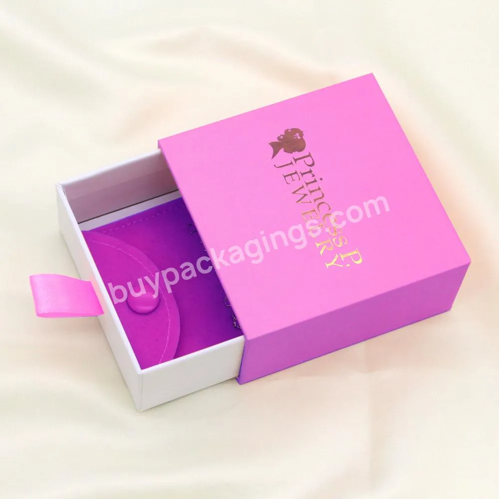 Custom Luxury Cardboard Paper schmuck verpackung Lilac Purple Necklace Gift Box Packaging Purple Jewelry Box