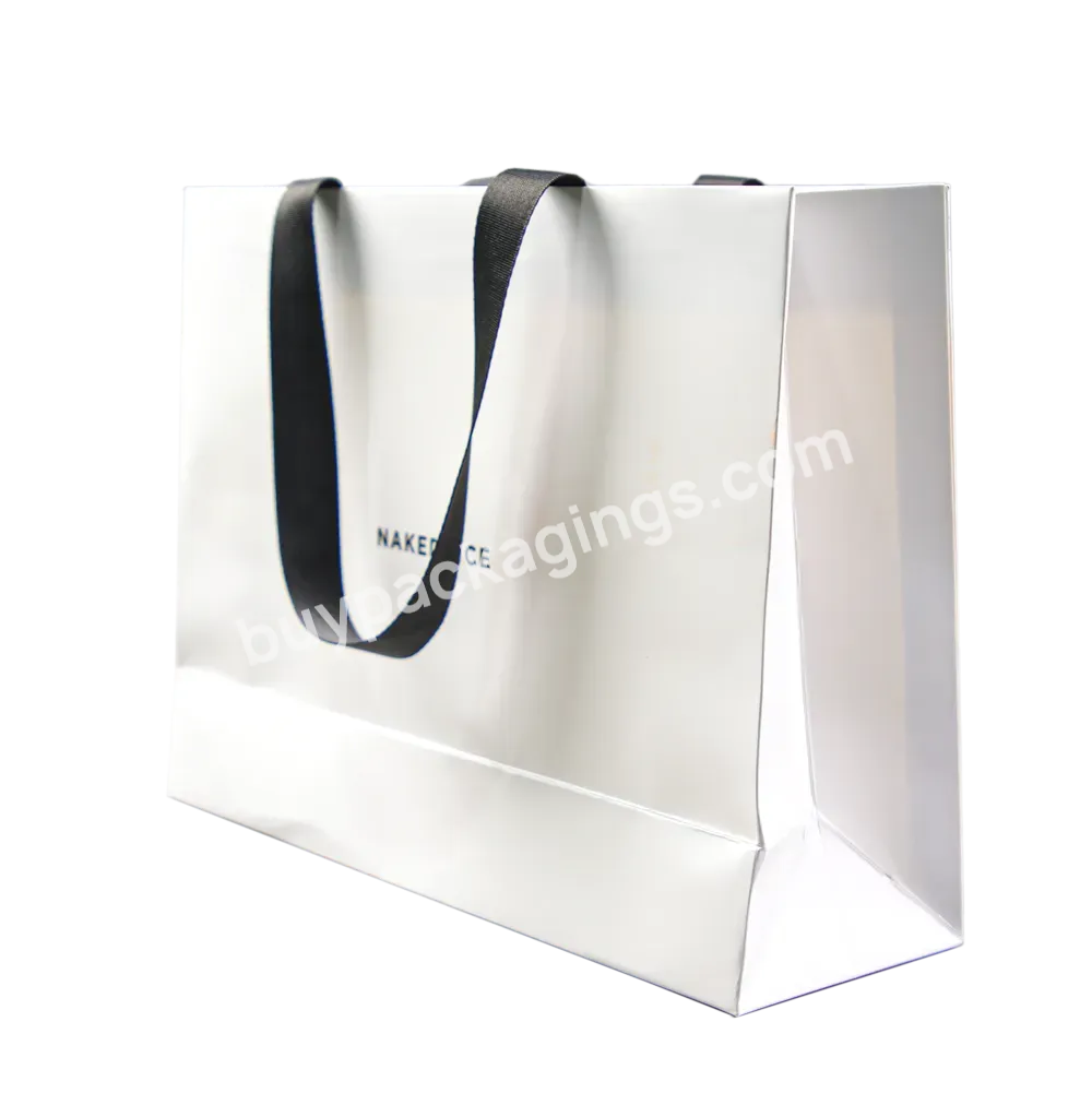 Custom Luxury Color Gift Paper Shopping Bag Handle Black Kraft Paper Bags With Logo