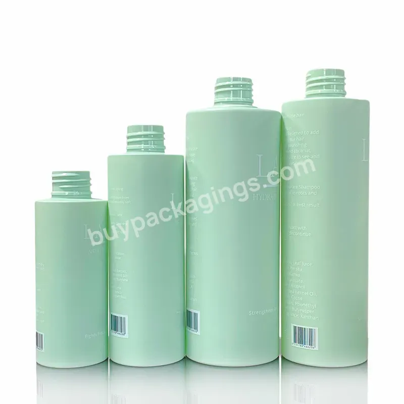 Custom Luxury Cosmetic Oil Bottle 100 120 150 200 250 300 400 500ml Matte Green Pet Shampoo Bottle With White Lotion Pump