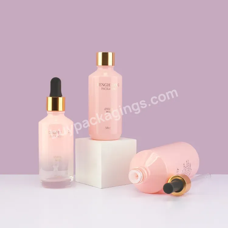 Custom Luxury Cosmetic Packaging Serum Glass Bottle Face Serum Empty Dropper Bottle Free Sample Hair Oil Bottle