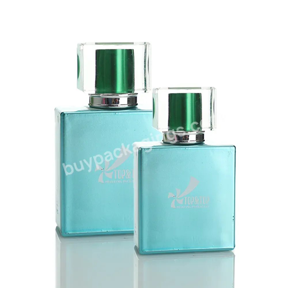 Custom Luxury Design Square With Acrylic Lid High End Perfume Elegant Color Glass Spray Bottles With Gift Box