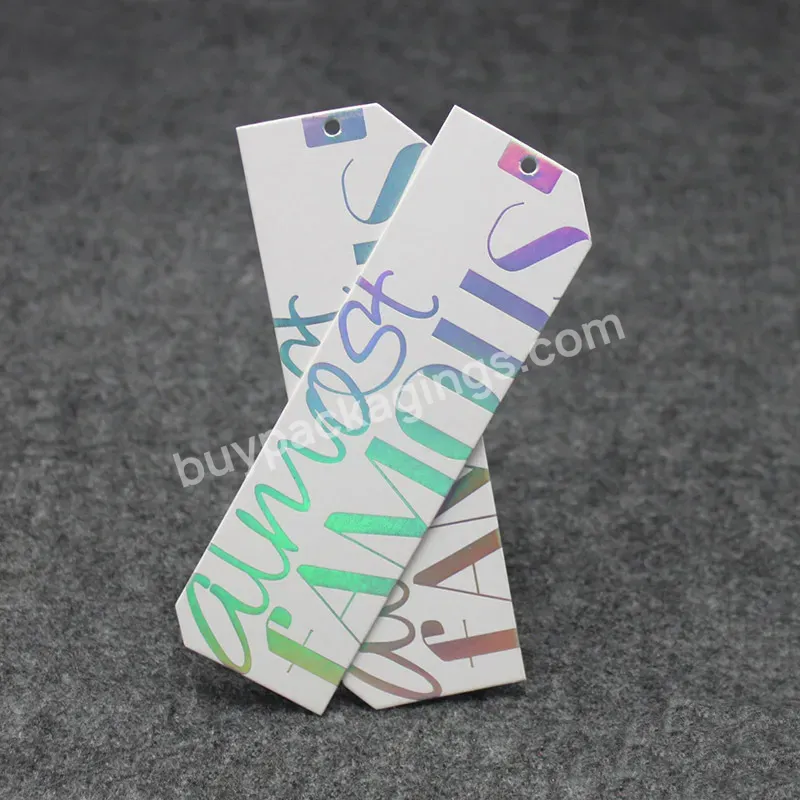 Custom Luxury Eco-friendly Garment Clothing Blank Hang Tags Holography Laser Label With Logo