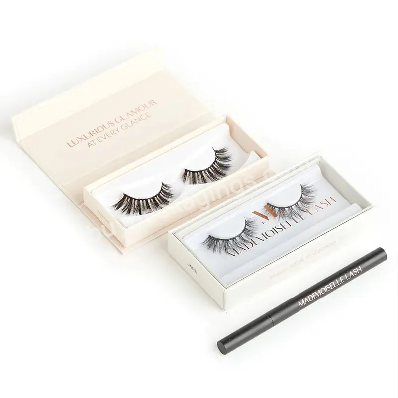 Custom Luxury Empty Eyelash Packaging Paper Box Packaging Rectangle Magnetic Eyelash Box For Cosmetic