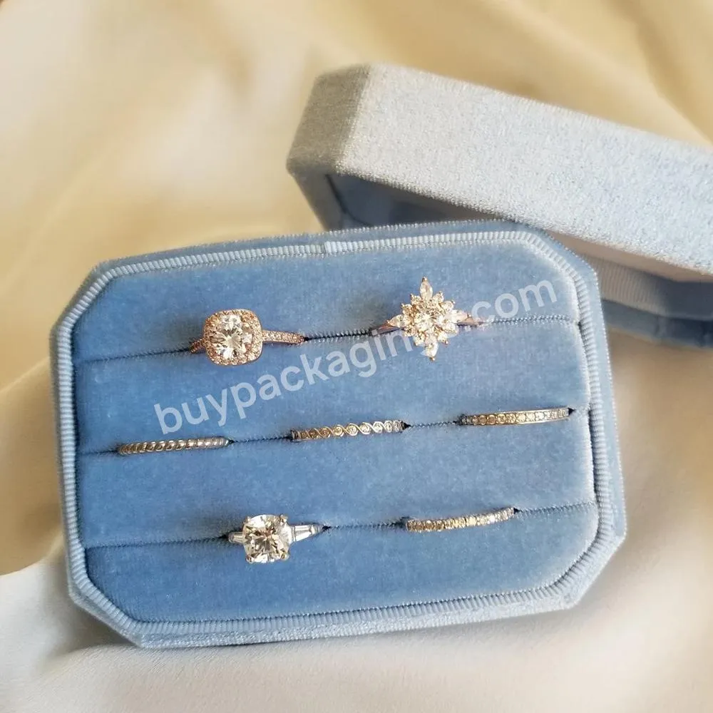 Custom Luxury Engagement Ring Wedding Set Elegant Jewelry Gift Box Stacker Ring Travel Box Jewelry Lover Gift Velvet Ring Box