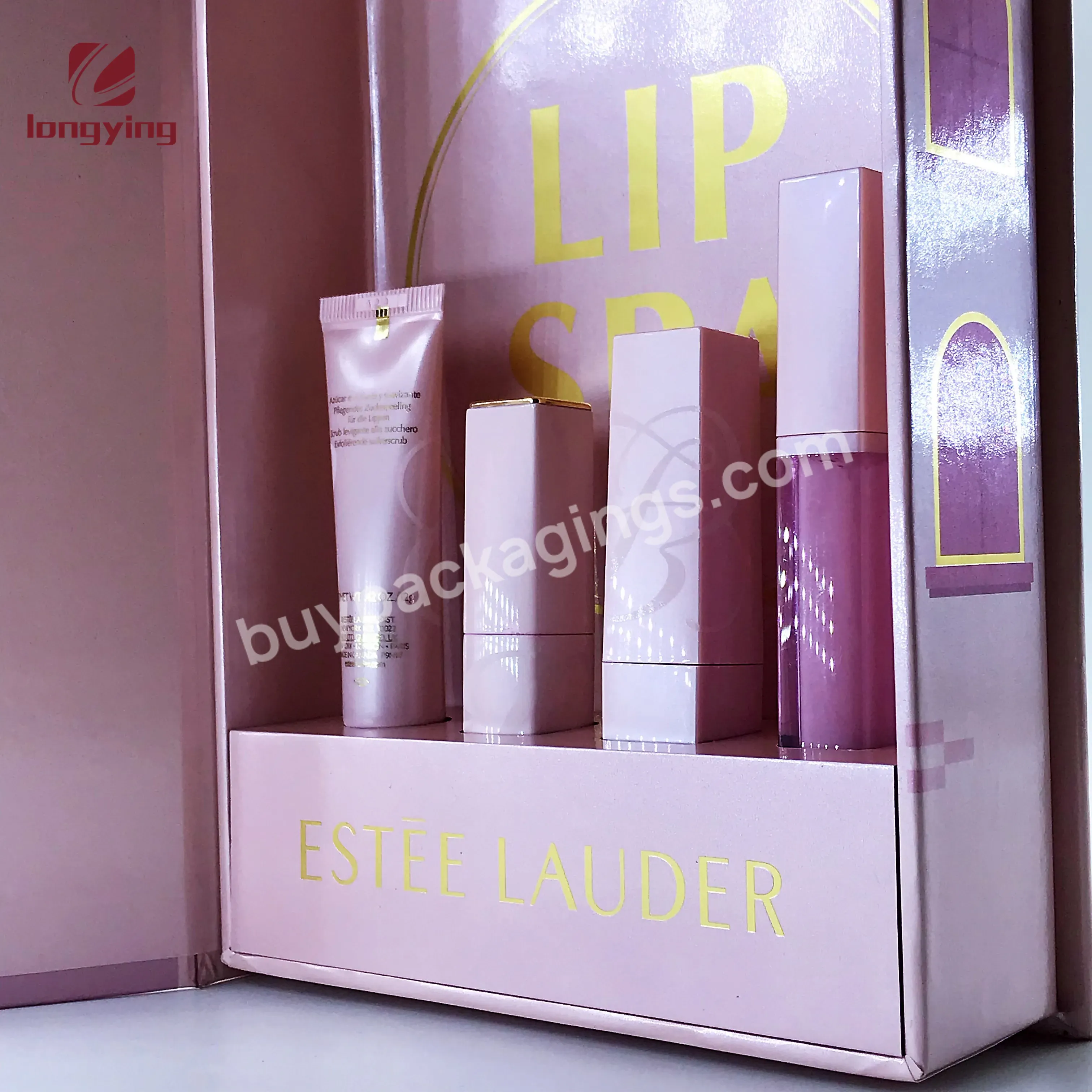 Custom Luxury Fashion Creative Cardboard Boxes With Lipstick Lip Gloss Lip Balm For Lip Care Cosmetics Set Gift Box Packaging
