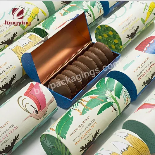 Custom Luxury Flip Cylinder Cardboard Box Packaging With Dessert Cookies Chocolate Candy For Dark Chocolate Packaging Boxes