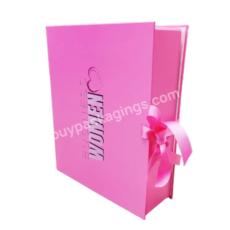 Custom Luxury Foldable Apparel Packaging Boxes Paperboard Clothes Shoes Magnetic Gift Box With Ribbon