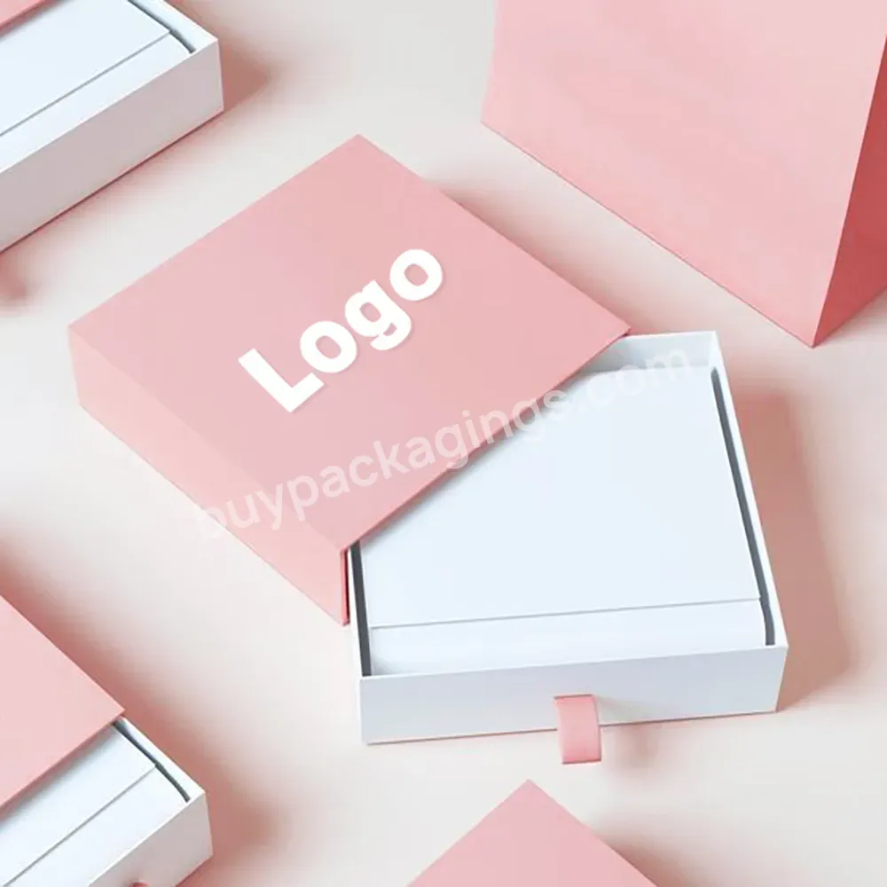 Custom Luxury Foldable Slide Out Customized Paper Drawer Box Sliding Small Paper Women Lingerie Underwear Packaging