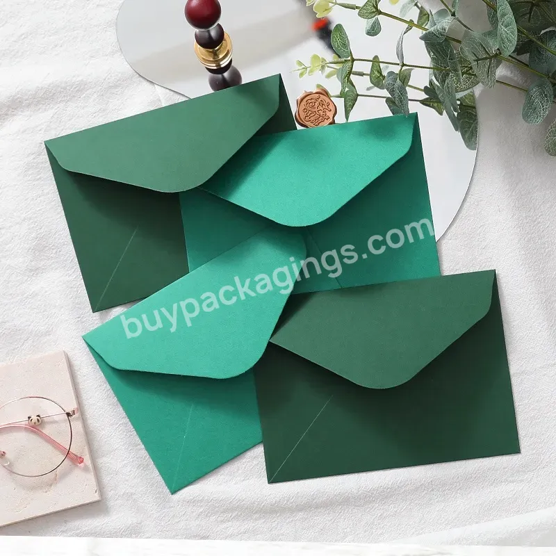 Custom Luxury Greeting Card Gift Wedding Green Envelope With Logo Printing