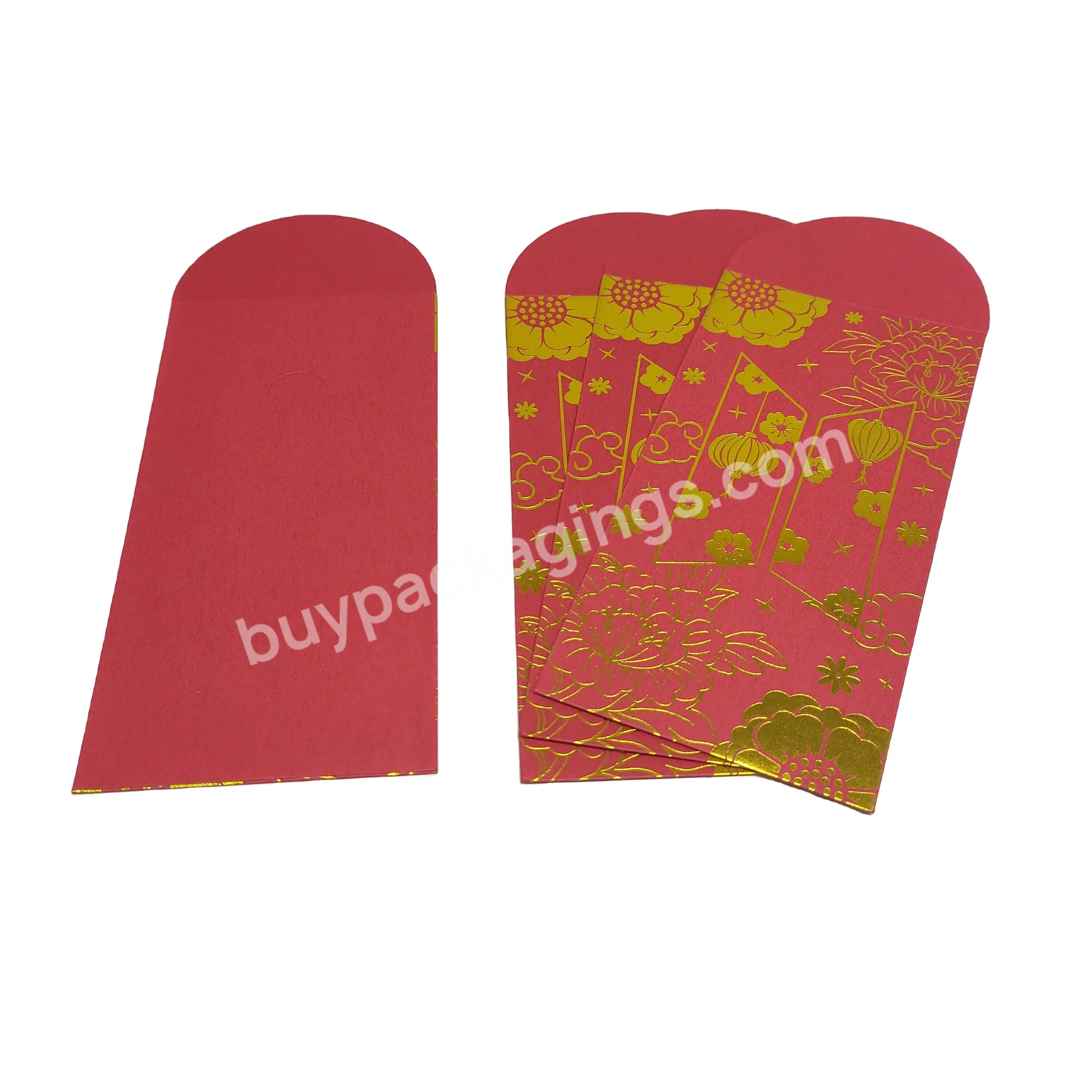 Custom Luxury High End Red Envelope With Gold Foil Pattern For Wedding