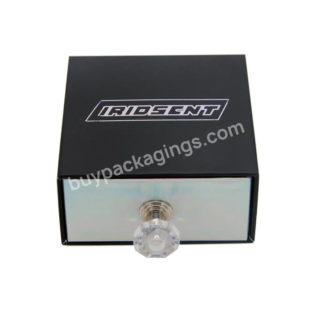 Custom Luxury Holographic Paper Wedding Ring Packaging Jwellery Box Velvet Wedding Jwerly Ring Boxes