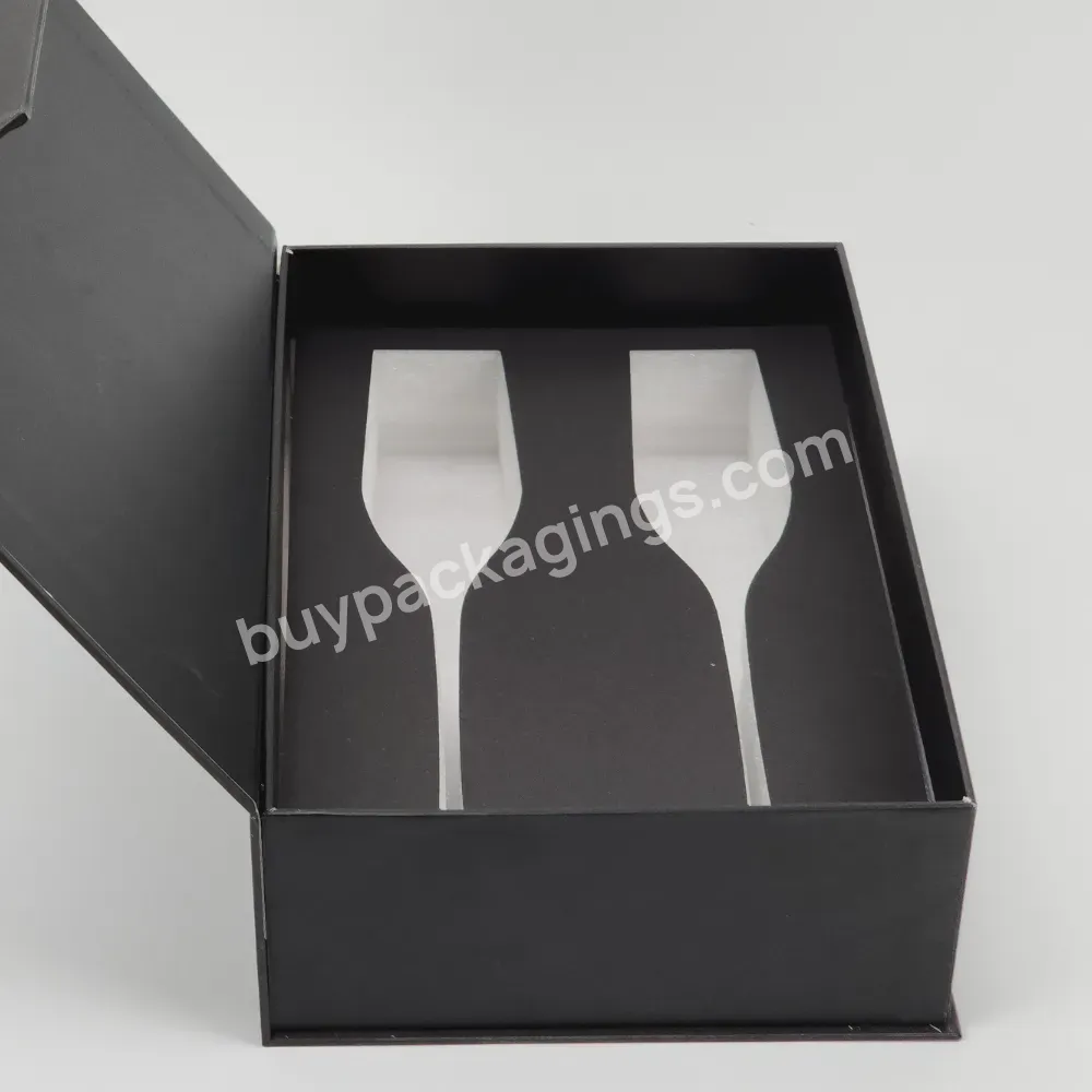 Custom Luxury Logo Red Wine Bottle Gift Box Stemware Magnetic Gift Box For Goblet Packaging