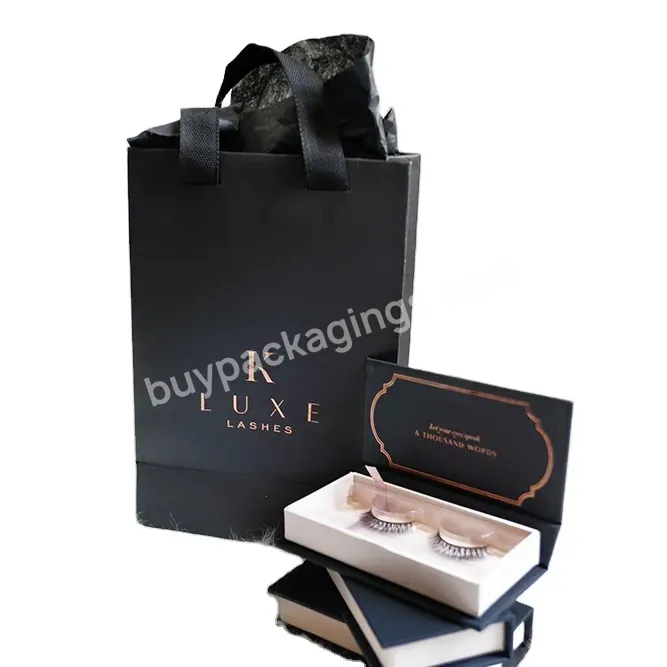 Custom Luxury Matte Black Small Book Shape Box Cardboard Box With Clear Pvc Window For Eyelash Packaging Box