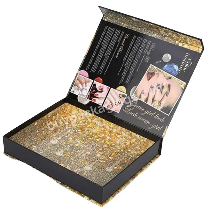 Custom Luxury Nail Box /nail Polish Box Folding Flat Magnet Paper Packaging Box