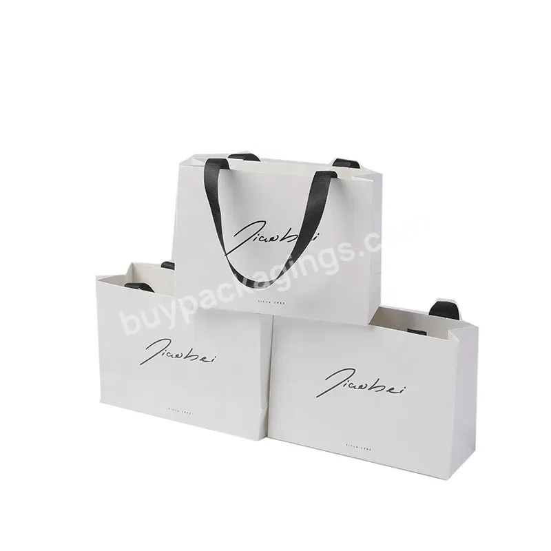 Custom Luxury Packaging Bag With Own Logo Black Shopping Paper Bag Retail Store Gift Bags Small Business For Shoes And Clothing