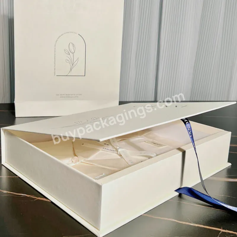 Custom Luxury Pajama/eye Mask Packaging Box Foldable Collapsible Paper Gift Boxes With Ribbon Magnet Box