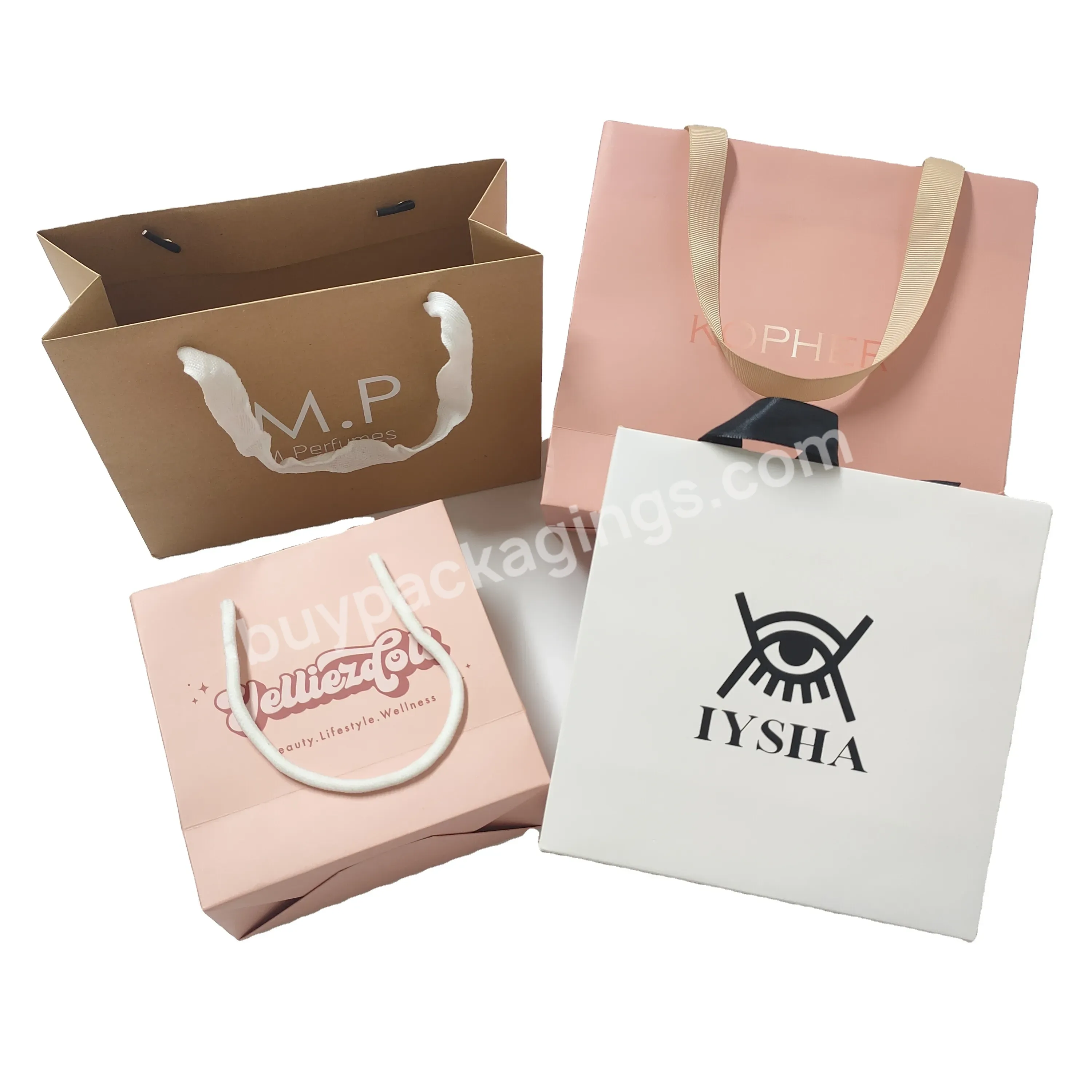 Custom Luxury Paper Bag Printed Logo Retail Boutique Shopping Gift Paper Bags With Your Own Logo