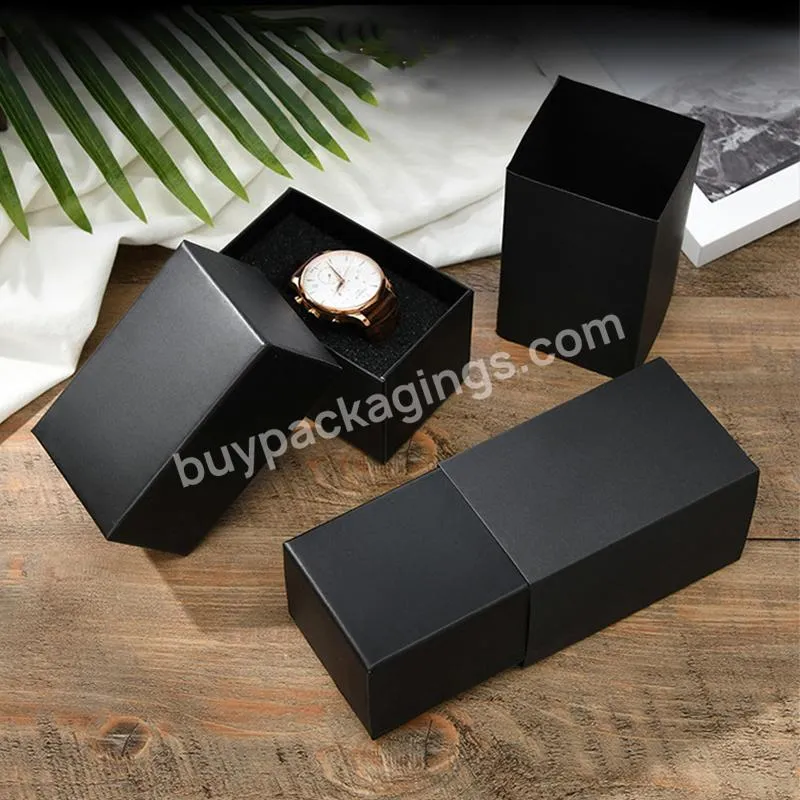 Custom Luxury Paper Cardboard Slide Out Drawer Type Packing Watch Gift Box Watch Box Packaging Box For Watches