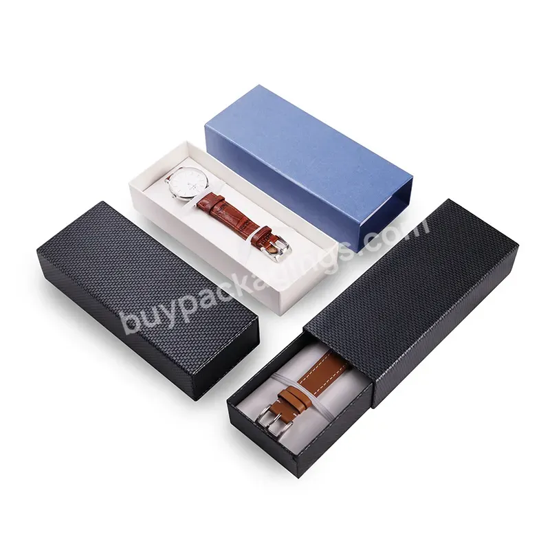 Custom Luxury Paper Rigid Cardboard Paper Watch Box Cases Texture Paper Box With Inner