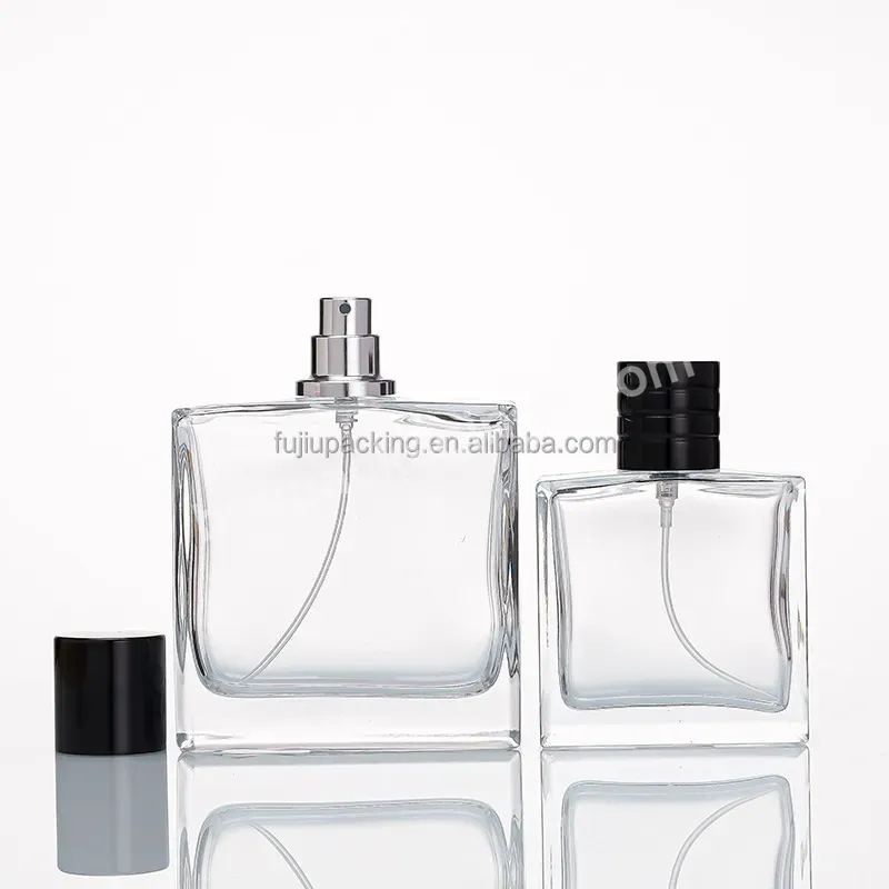 Custom Luxury Perfume Spray Bottles 50 Ml Rectangle Square Empty Glass Perfume Bottle