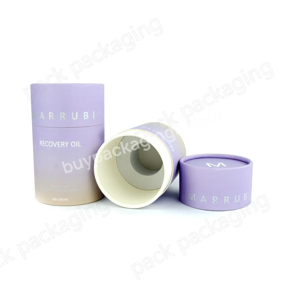 Custom Luxury Personality Design Cylinder Cosmetic Essential Oils Skincare Eyeliner Cardboard Round Paper Tube Packaging Box