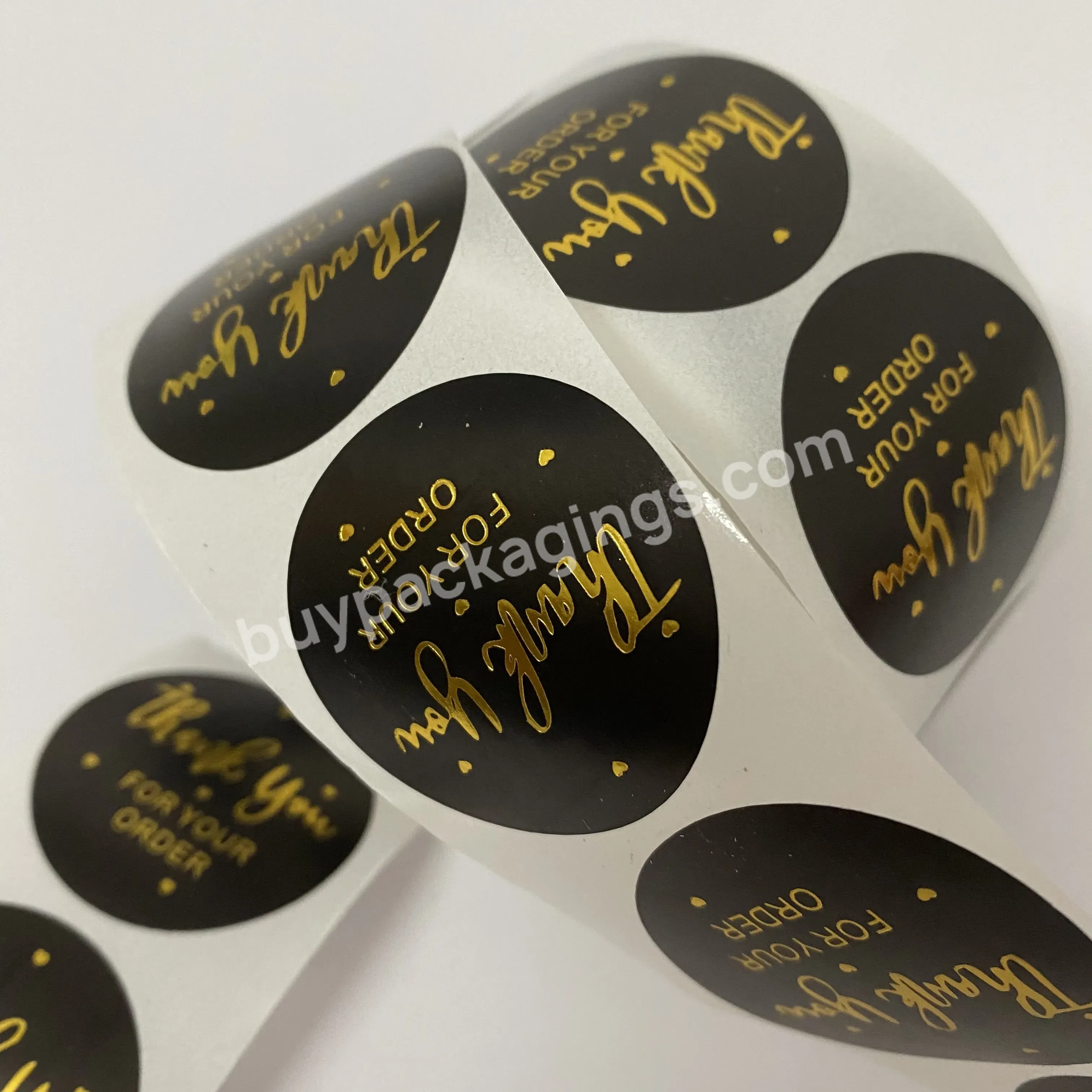 Custom Luxury Private Gold Foil Labels Gold Foil Stamping Thank You Stickers Printing