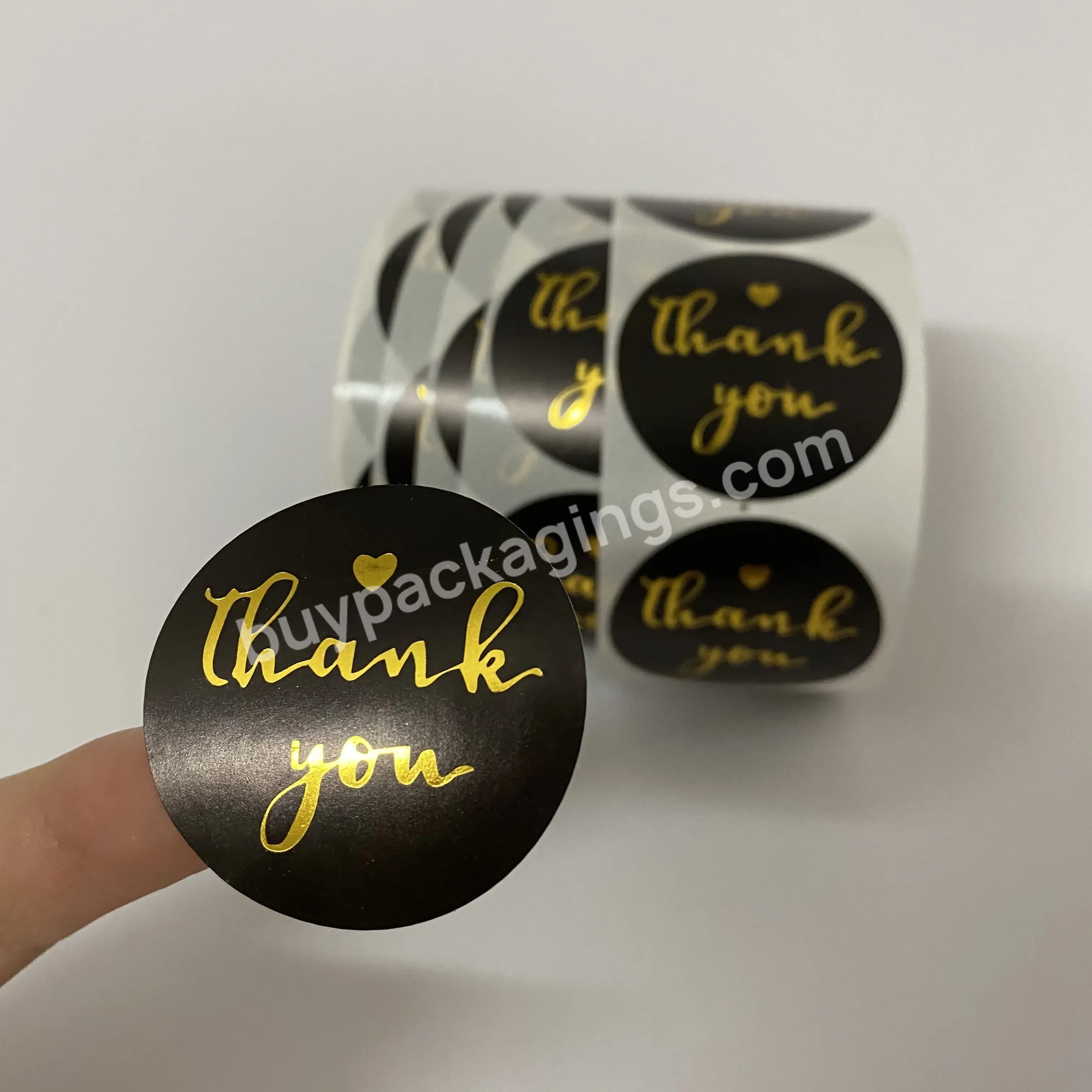 Custom Luxury Private Gold Foil Labels Gold Foil Stamping Thank You Stickers Printing