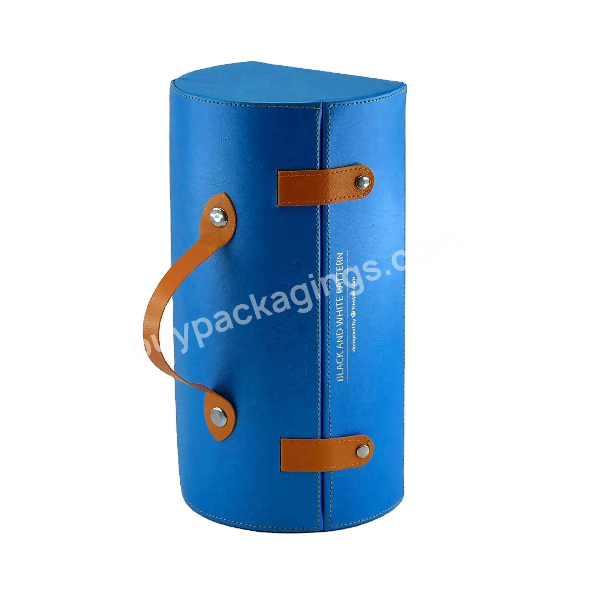 Custom Luxury Pu Leather Royal Orchid Display Cardboard With Buckles Belt Handle For Cosmetic Gift Set Packaging Box