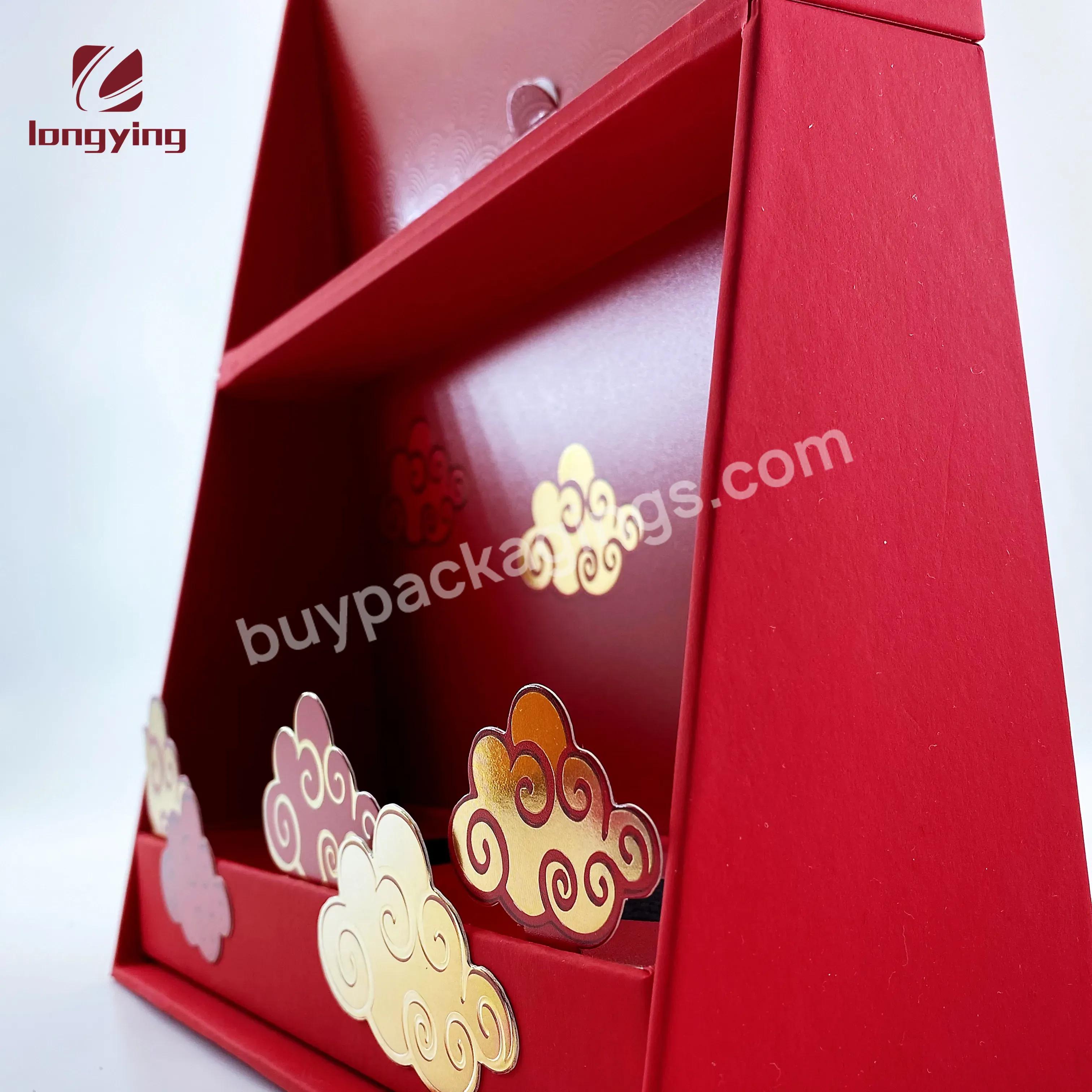 Custom Luxury Red Creative Cardboard Boxes With Makeup Nail Color Foundation Blush For Cosmetics Set Gift Box Packaging