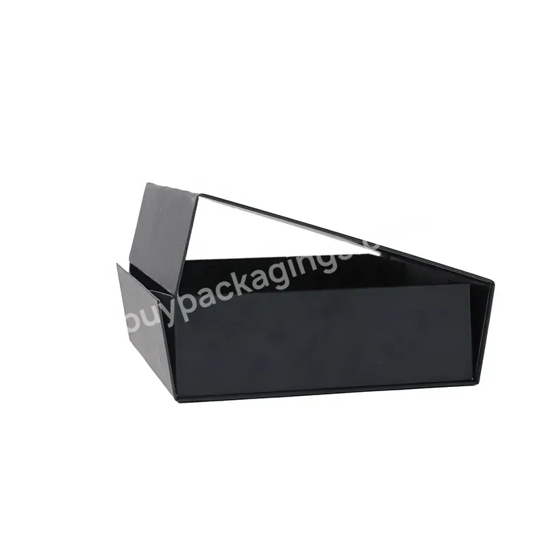 Custom Luxury Rigid Black Box Clothing Cardboard Shipping Packaging Folding Gift Magnetic Box