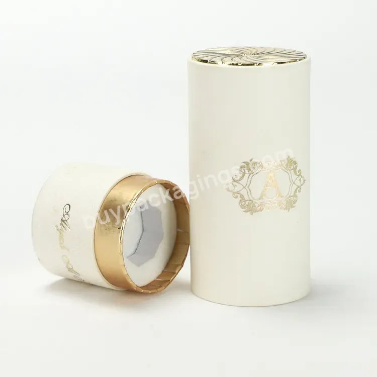 Custom Luxury Round Cylinder Gift Box Printing Logo Nail Polish Oil Packaging Box With Gold Top
