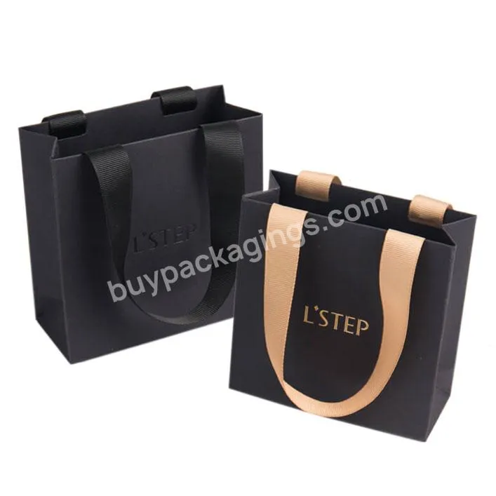 Custom Luxury Small Black Jewelry Packing Gift Bag For Jewelry