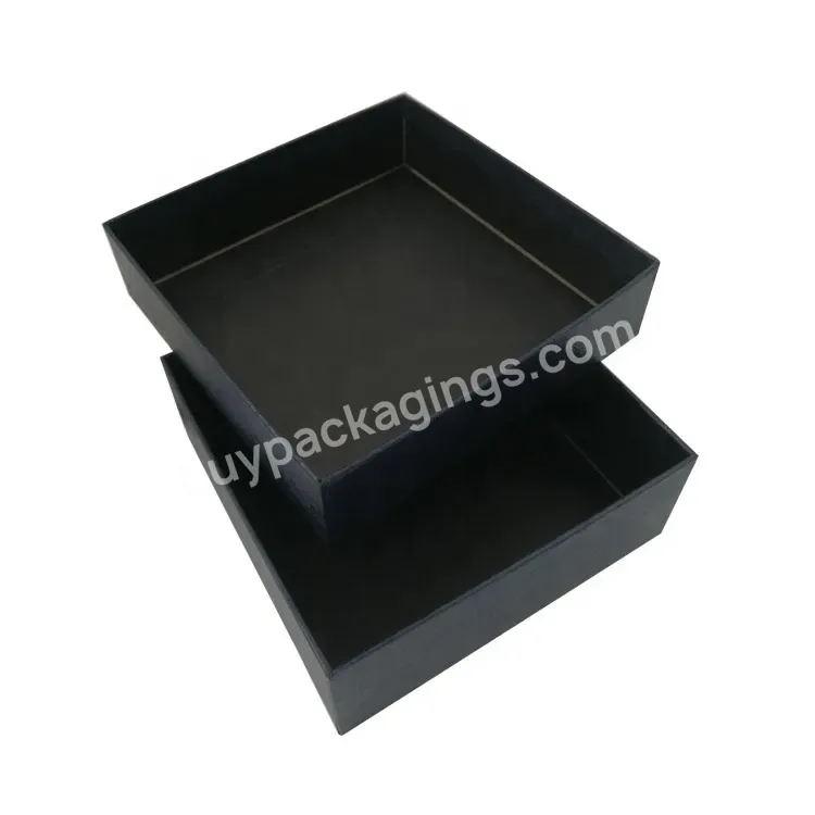 Custom Luxury Texture Paper 2 Pieces Lids Black Cardboard Gift Box For Gift Accessories Packing