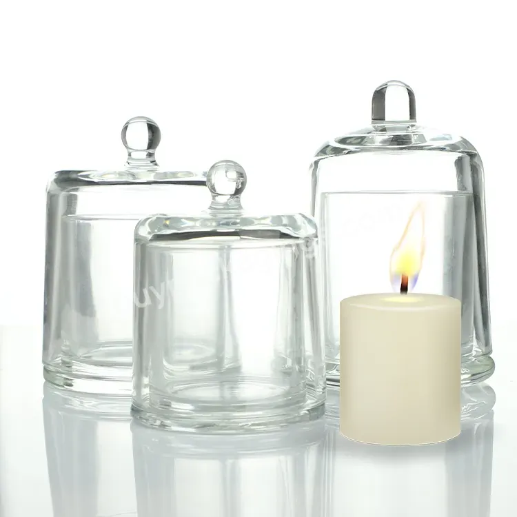 Custom Luxury Thick Clear Empty Glass Candle Bell Jars Wholesale Manufacturer