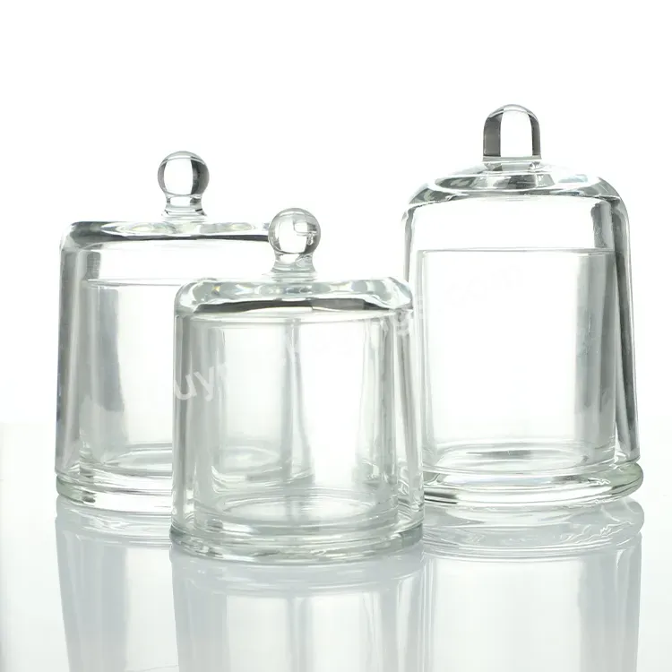 Custom Luxury Thick Clear Empty Glass Candle Bell Jars Wholesale Manufacturer