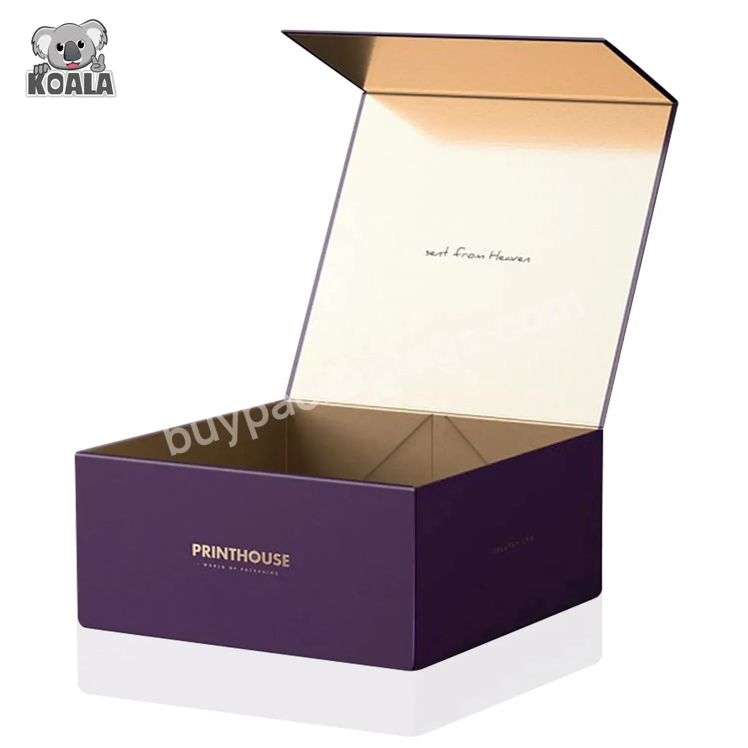 Custom Luxury Vip Notebook 3d Creative Glitter Cardboard Purple Golden Foldable Magnetic Men Set Gift Box