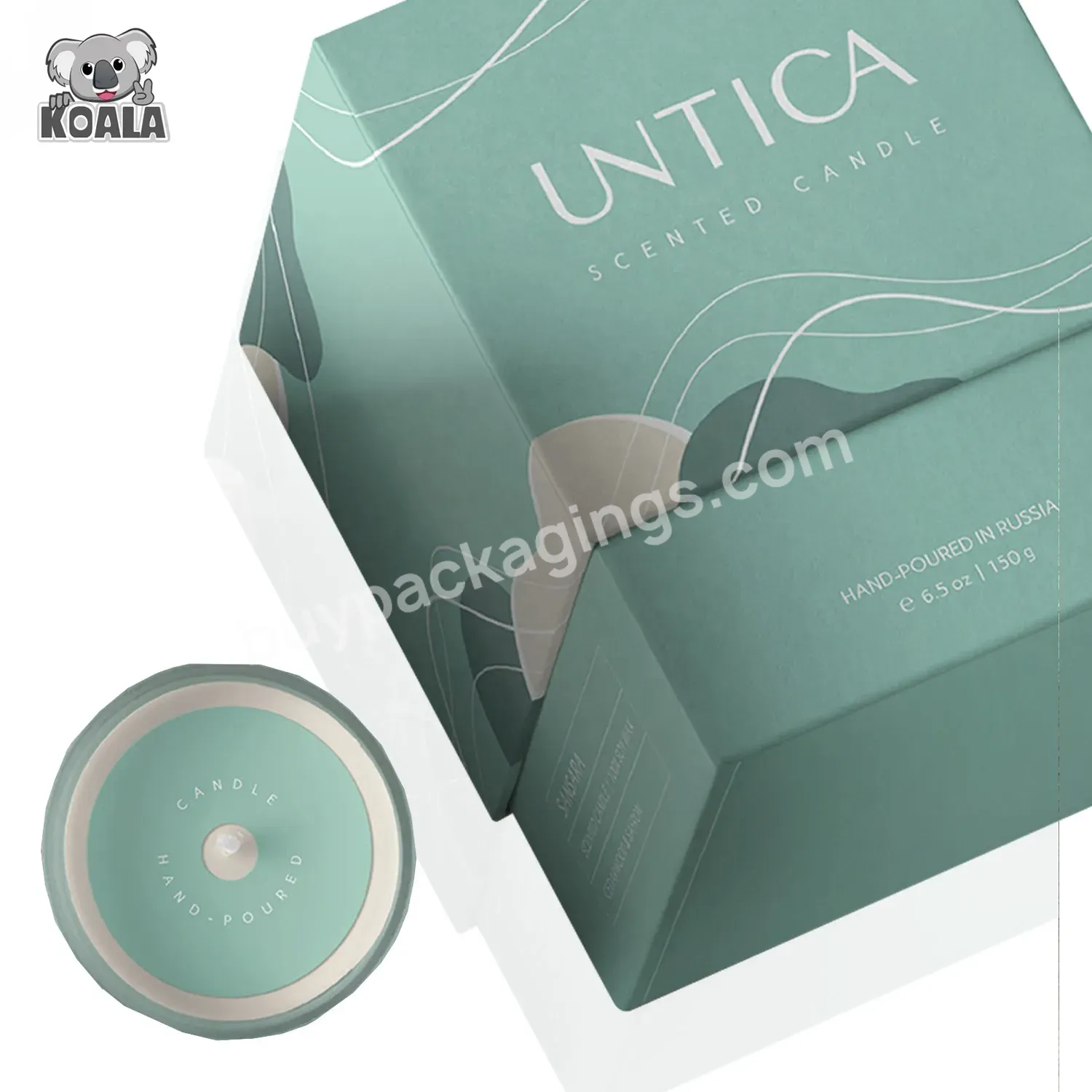 Custom Luxury Wedding Creative Luxury Hardcover Design Tealight Scented Candle Jar Gift Box Packaging