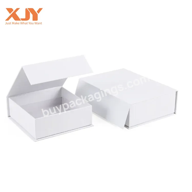 Custom Luxury White Magnet Flap Clothing Paper Box Foldable Magnetic Closure Gift Boxes With More Than 10 Colors