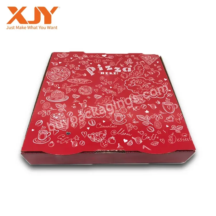 Custom Made 5 7 8 9 10 12 16 20 24 28 32 Inches Corrugated Cardboard Branded Pizza-box White Pizza Packaging Paper Box For Food