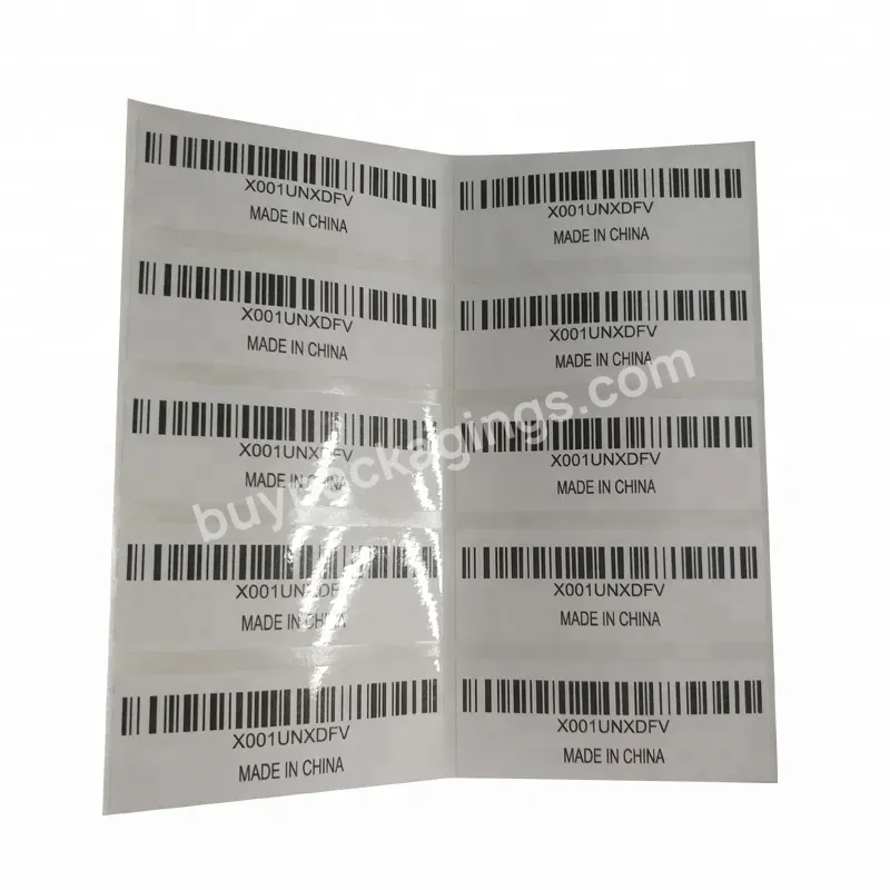 Custom Made Adhesive Glossy Lamination Waterproof Paper Qr Code Label Sticker