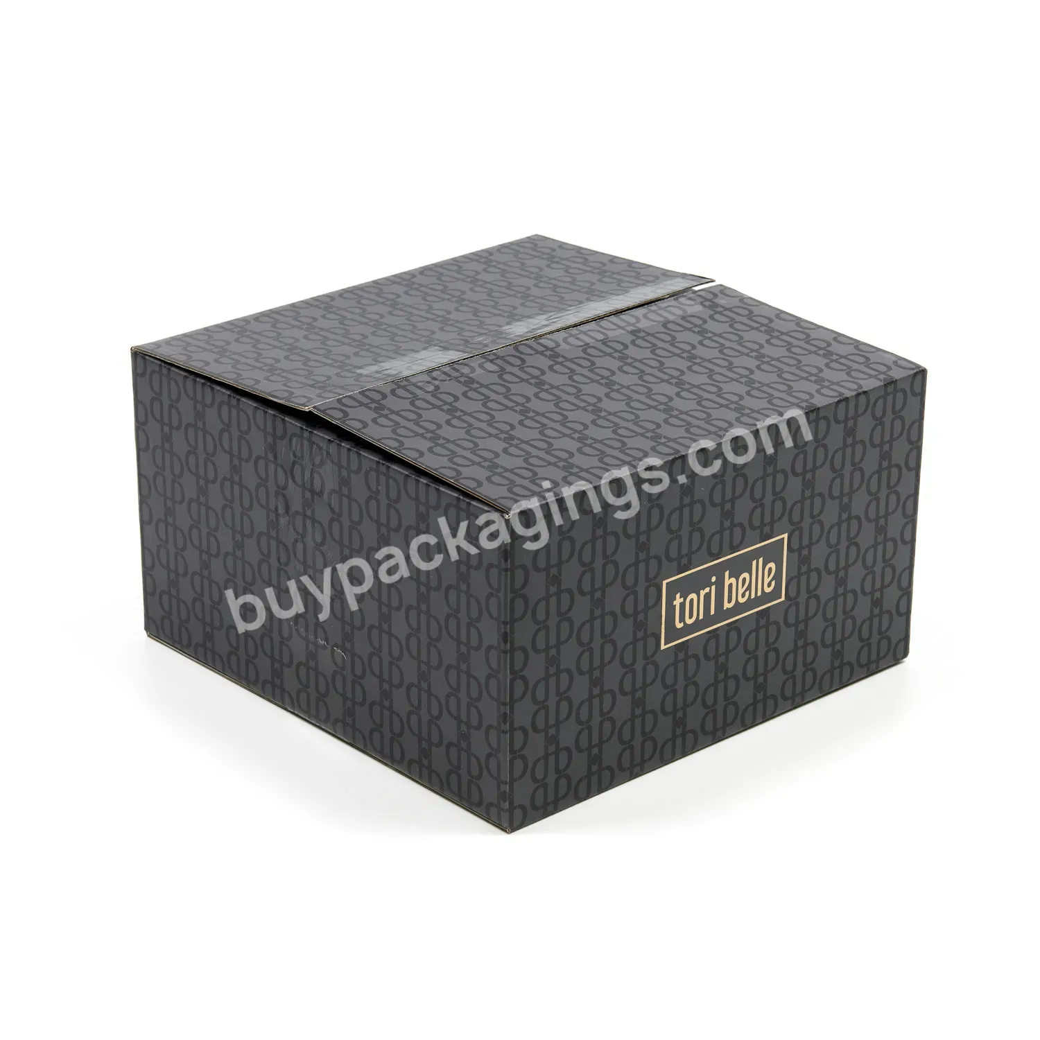 Custom Made Black Square Foldable Packaging Storage Shipping Mailer Boxes