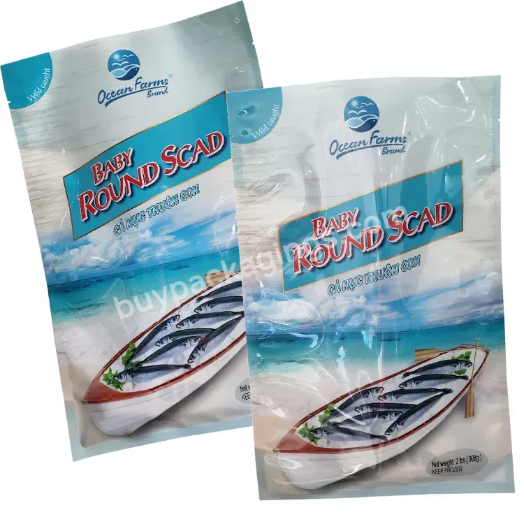 Custom Made Clear Vacuum Seal Poly Plastic Food Grade Packaging Bags For Frozen Fish Seafood