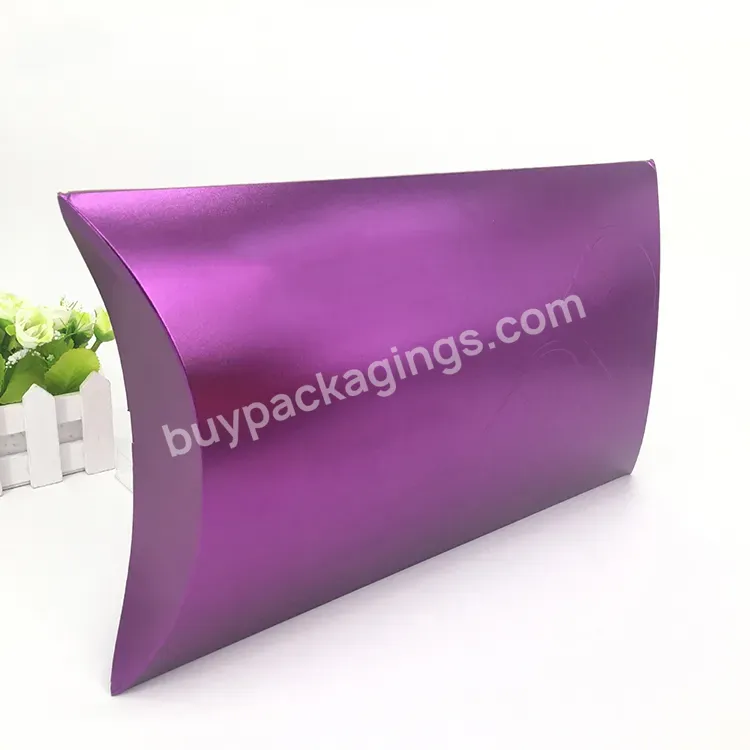 Custom Made Cmyk Printing Glossy Lamination Colored Paper Pillow Box Hair Extensions