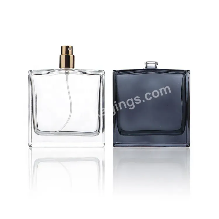 Custom Made Fragrance Perfume Packaging Bottle Empty 100 Ml Label Square Perfume Glass Bottle