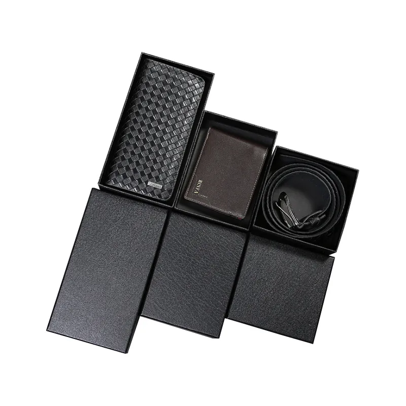 Custom-made heaven and earth cover belt box, long wallet, exquisite black packing box