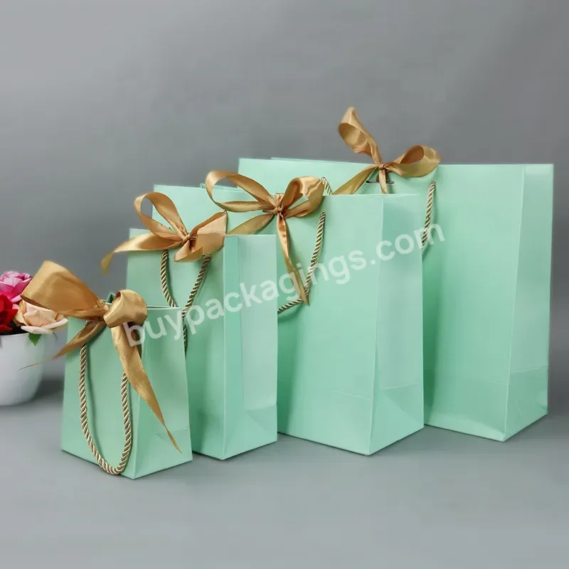 Custom Made Logo Printed Recycled Wedding Take Out Gift Packaging Paper Bags