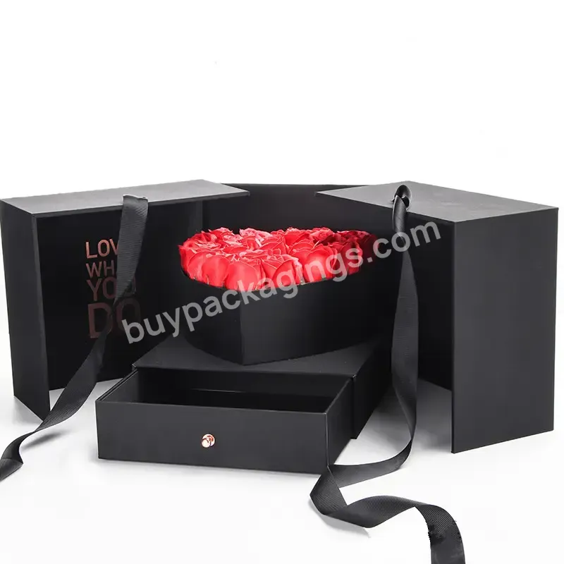 Custom Magic Cube Gift Box Creative Double Flower Surprise Box With Open Drawer Decoration Gift Boxes